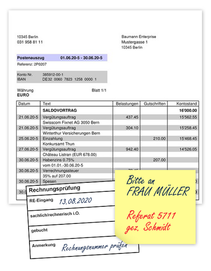Beispiel einer Papierrechnung