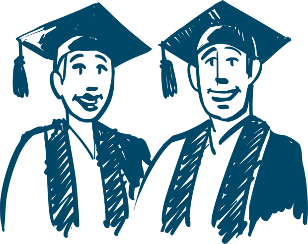 Doodle zweier Studenten