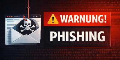 "Warnung vor Phishing-E-Mails."